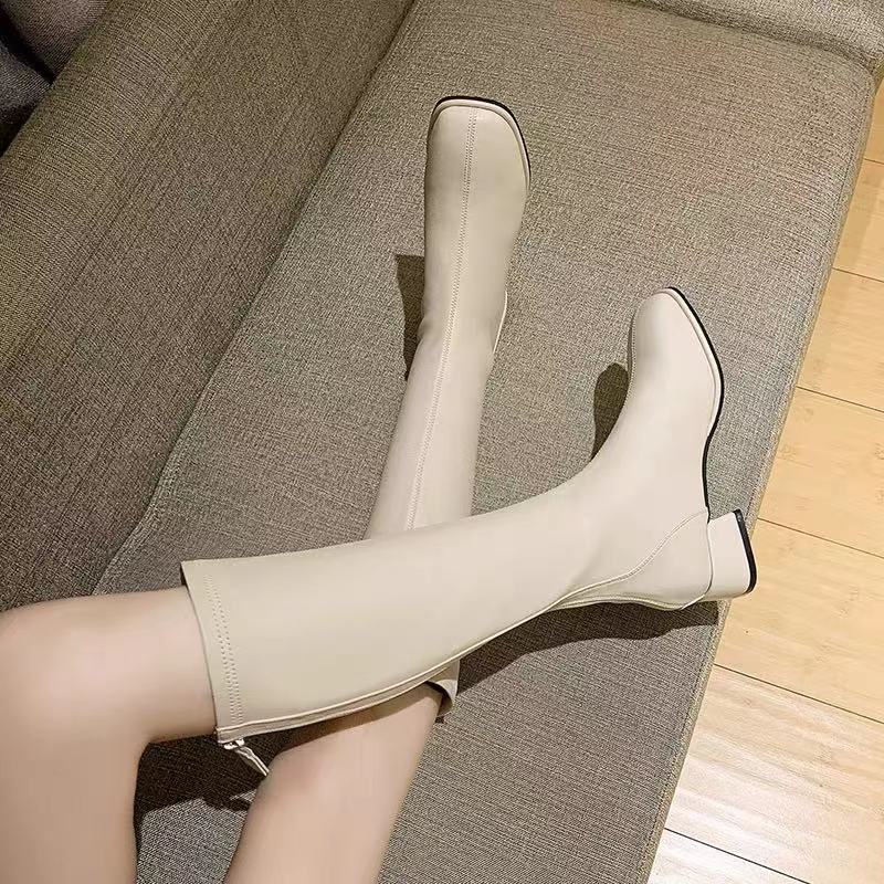 Boots Women Shoes Autumn Luxury Designer Boots-Women Round Toe Sexy Thigh High Heels High Sexy Fashion  Ladies Low Mid Calf