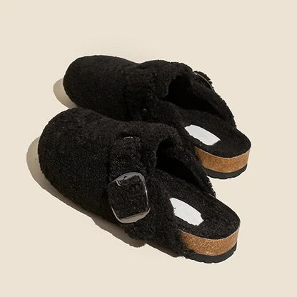 Warm Thicken Lamb Wool Birken Slippers Women 2023 Winter Fur Flat Mules Shoes Woman Brand Designer Thick Bottom Outdoor Slides