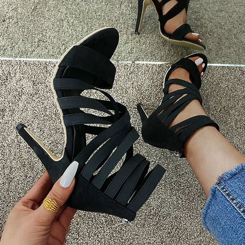 Pumps Women Shoes High Heels Women Sandals Zipper New Fashion Summer High Heels Sexy Ladies Peep Toe Shoes Women Pumps