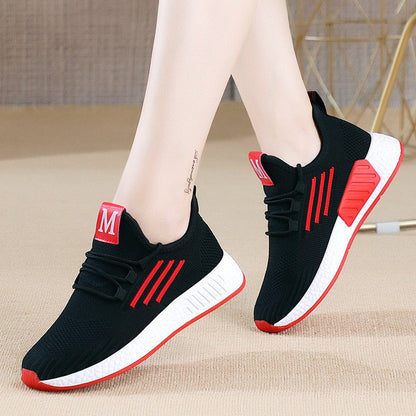 Woman Vulcanized Sneakers Women's Shoes Spring White Breathable Sports Mesh Versatile Summer Flats Hollow Walking No-slip New