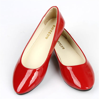 Leather Flat Shoes Pointed Toe Woman Loafers Spring Autumn Casual Shoes Women Flats Candy Color Sweet Flats Plus Size 35-42