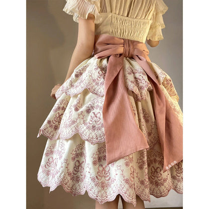 Summer Fashion Bow Three Segment Victorian Jsk Lolita Princess Dress Sweet Elegant Retro Lolita Suspender Dresses