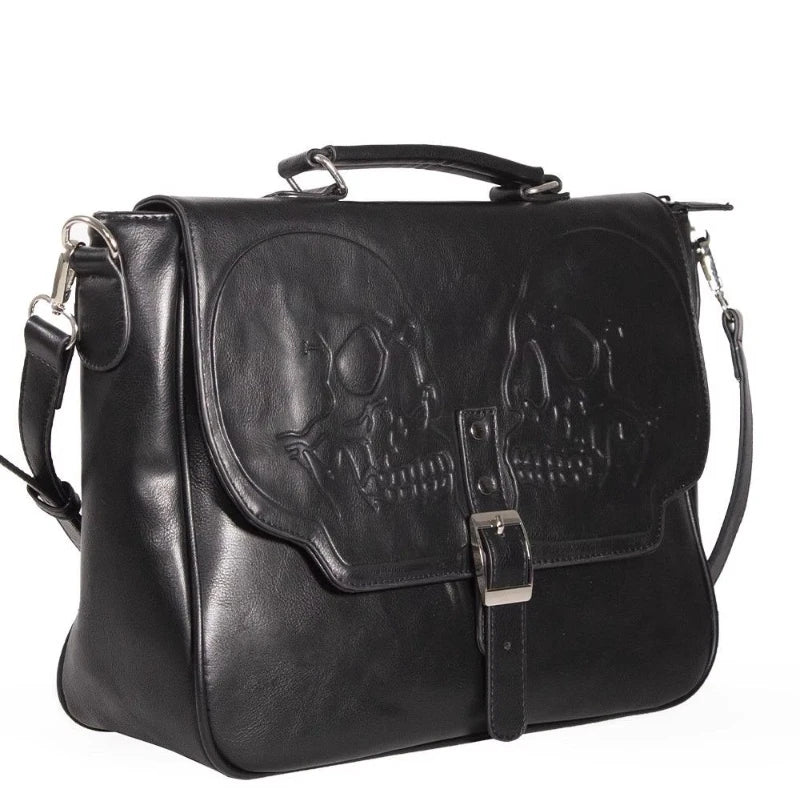 binfenxie High-capacity Vintage Gothic Skull Shoulder Bag 2024 Women Punk Fashion Handbags Streetwear Grunge Crossbody Bags Y2k Aesthetic