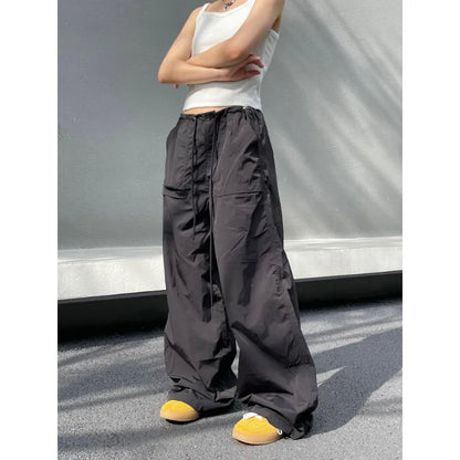 binfenxie Vintage Harajuku Oversized Pants Women America Retro Baggy Casual New Cargo Trousers Man Y2k Summer Streetwear Loose