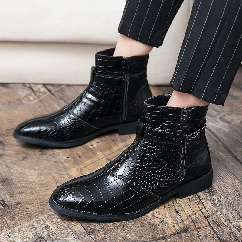 Men Chelsea Boots Grace Ankle Boots Pointed Fashion Leather Boots Side Zipper Classic Retro British Style Luxury Designer Shoes