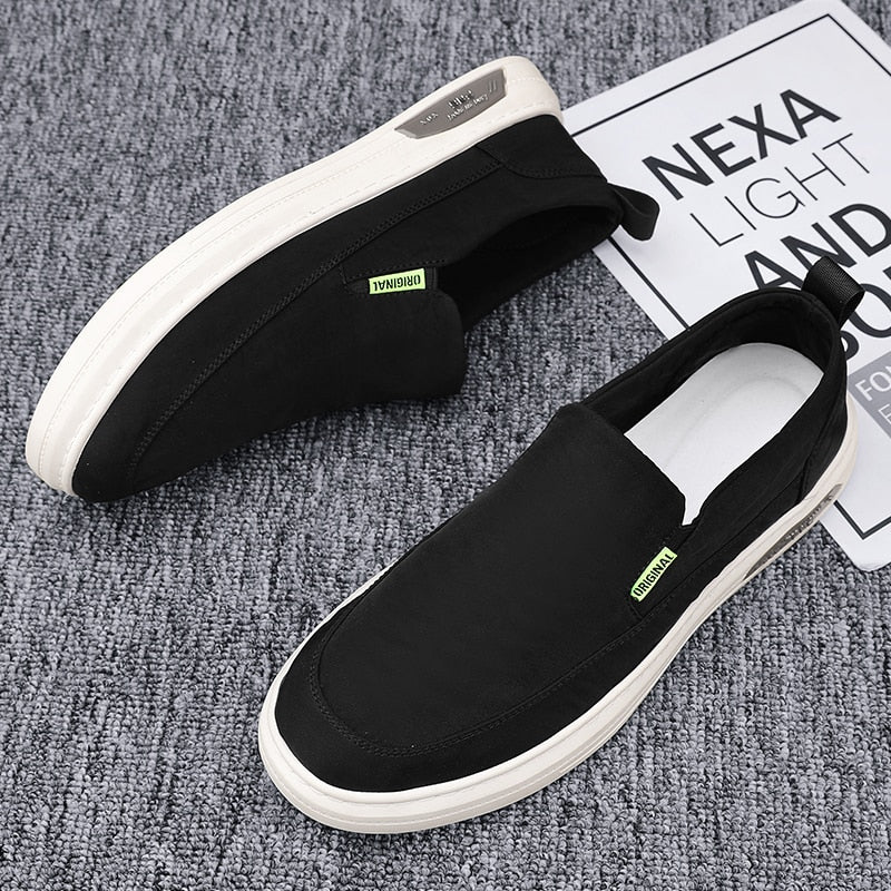 Men Soft Casual Shoes Light Summer Canvas Shoes Drive Fashion  Mens Loafers Luxury Grey Slip-On Man Canvas Footwears