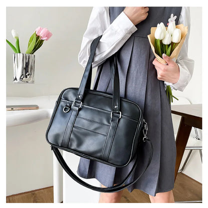 binfenxie Japanese Preppy Style Shoulder Bag Women PU Leather JK Uniform Bag Girls Handbags Pure Color Crossbody Bags Itabag Tote Bolso