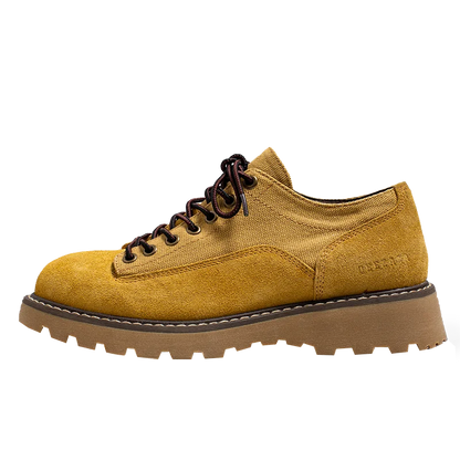 Italian Brand Fashionable New Men's Work Shoes Retro Yellow Thick Soled Lace Up Men's Oxford Shoes Outdoor Hiking Shoes