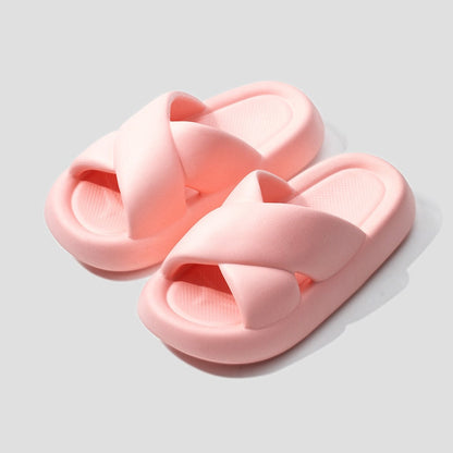 Fashion Girls Cross Slipper Soft EVA Thick Bottom Women's Slippers Indoor Shoes Female Home Beach Flip Flops Summer Slippers