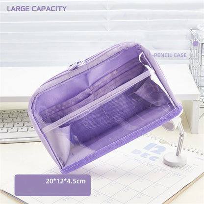 binfenxie Pencil Case Transparent Pencils Case Lapicera Estuche Escolar Multifunctional Stationery Pen Box Large Storage Bag School Supply