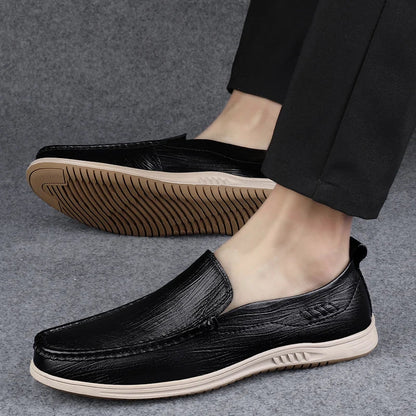 Genuine Leather Men Casual Shoes Luxury Brand Mens Loafers Moccasins Breathable Slip on Italian Cow Leather Shoes  New