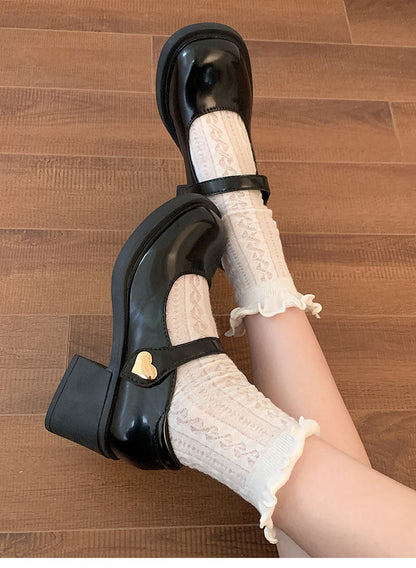 Spring Autumn black Mary Jane shoes New Chunky heels Lolita shoes college girls platform shoes JK shoes Women sandals