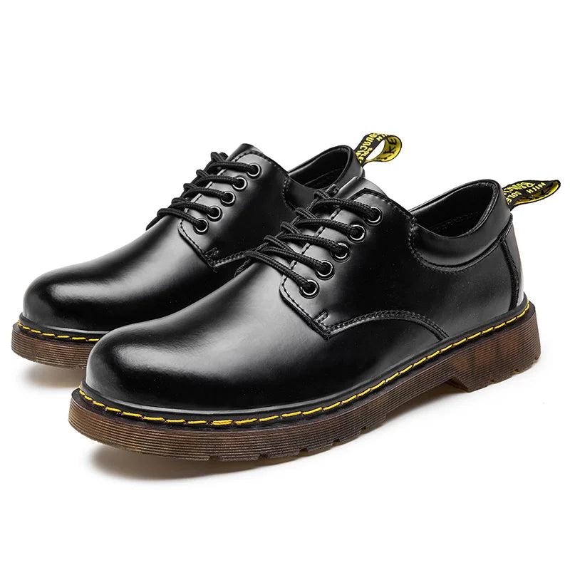 Men's New Popular Trend Four Seasons Genuine Leather Large Business Casual Work Wear Shoes Comfortable Classic Retro