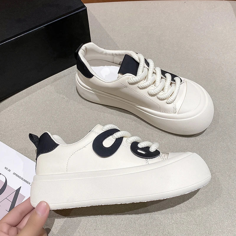 binfenxie  -  New Autumn Versatile Sports Shoes for Women Korean Fashion Casual Student White Shoes Platform Low-top Casual Ladies Shoes