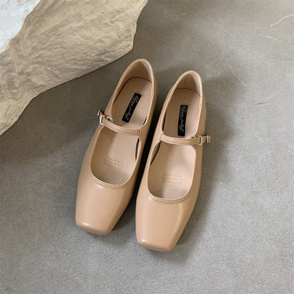 Summer New Brand Women Flats Fashion Square Toe Shallow Mary Jane Shoes Soft Casual Ballet Shoes Slingback Shoes