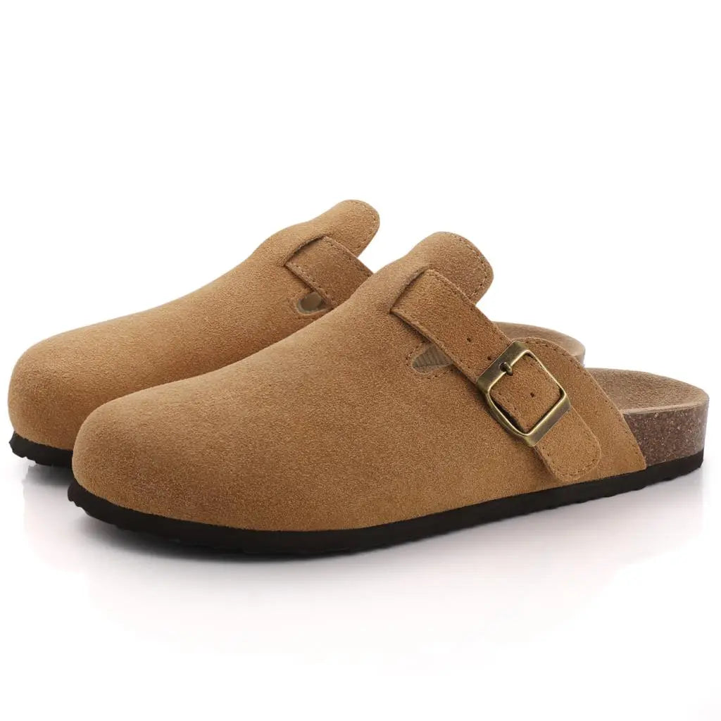 Fashion Boston Clogs Women's Suede Mules Slippers Cork Insole Sandals With Arch Support Outdoor Lovers Beach Sandals