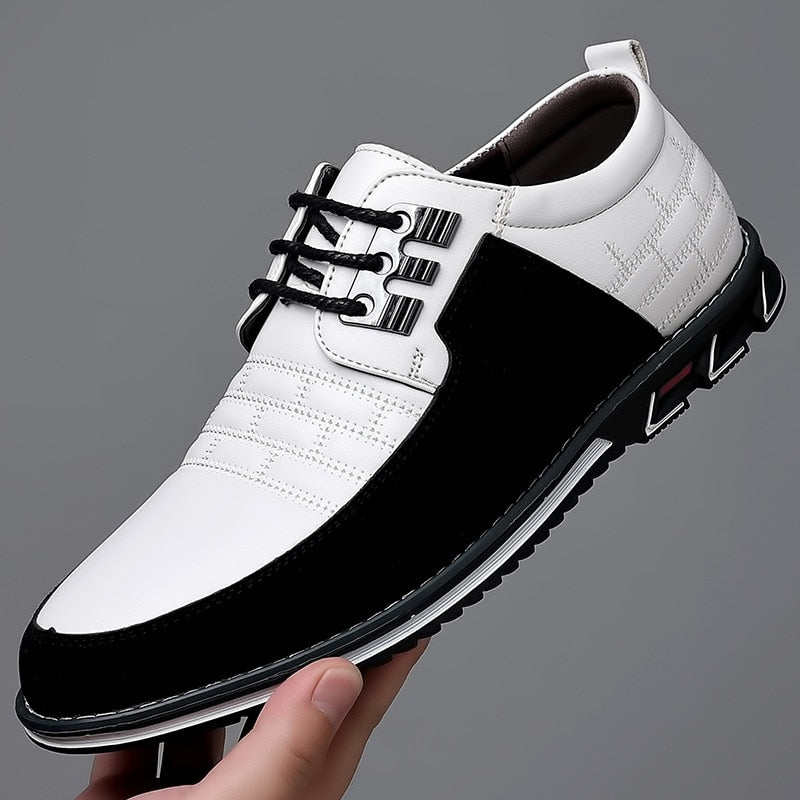 Men Casual Shoes Fashion Brand Classic Casual Men Pu Leather Shoes Black Hot Sale Breathable Business Lace-Up Men Shoes Big Size