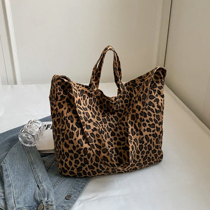 binfenxie High Quality Women's Bag Leopard Print Canvas Fashionable Crossbody Bag Versatile Casual Shoulder Bag Large Capacity