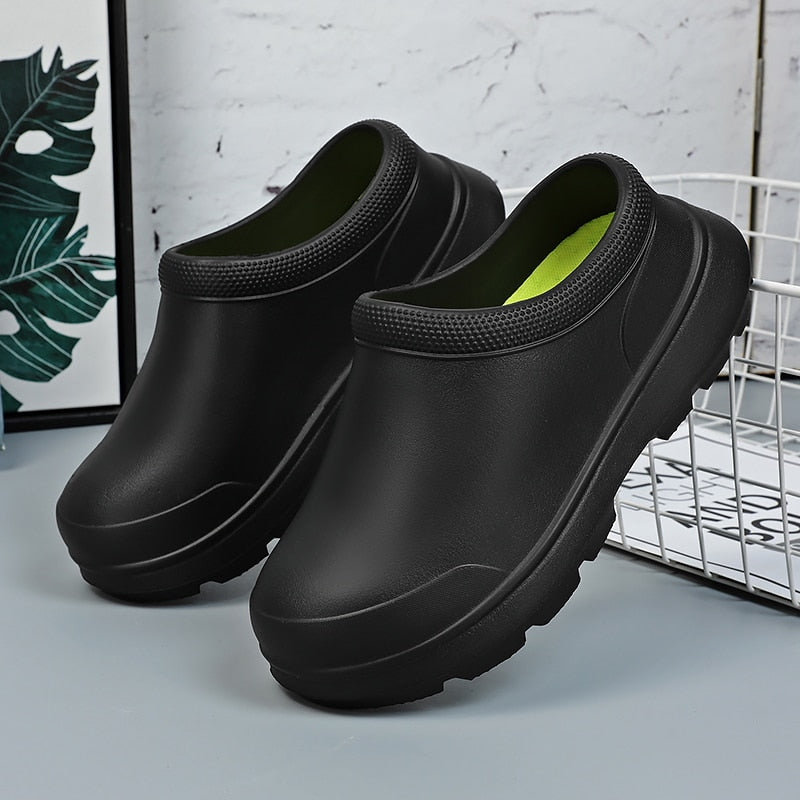 Women Kitchen Shoes Men Garden Clogs Outdoor Casual Waterproof Rain Shoes Non-slip Restaurant Work Shoes Oil-proof Chef Shoes