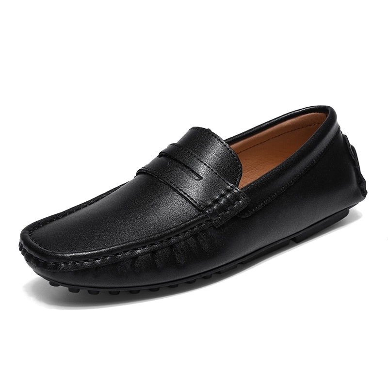 Brand Fashion Summer Style Soft Moccasins Men Loafers High Quality Leather Shoes Men Flats Shoes Casual Big Size Driving Shoes