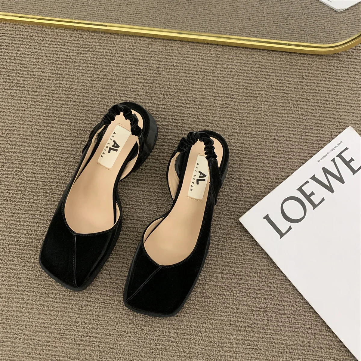 Autumn Thick Heel Baotou Sandals Mary Jane Sandals for Women Shoes Fashion Chunky Heels Square Toe Dress Comfortable Sandals