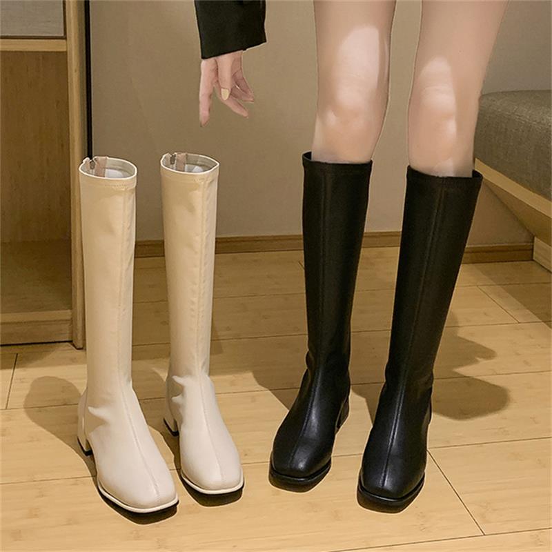 Boots Women Shoes Autumn Luxury Designer Boots-Women Round Toe Sexy Thigh High Heels High Sexy Fashion  Ladies Low Mid Calf