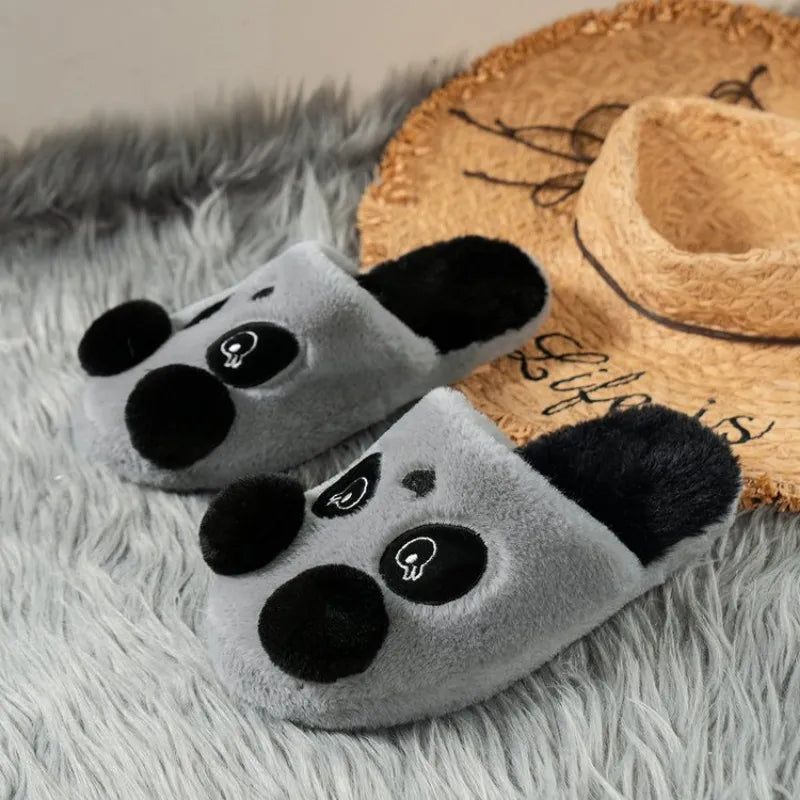 Winter Warm House Slippers Panda Non Slip Fleece Plush Home on Shoes Indoor Outdoor Shoes Winter Shoes Woman Warm