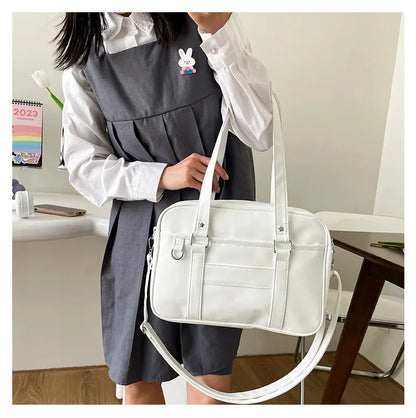 binfenxie Japanese Preppy Style Shoulder Bag Women PU Leather JK Uniform Bag Girls Handbags Pure Color Crossbody Bags Itabag Tote Bolso