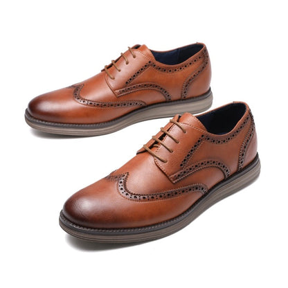 Genuine Leather Dress Shoes Comfy Men Casual Shoes Smart Business Work Office Lace-up Men Shoes