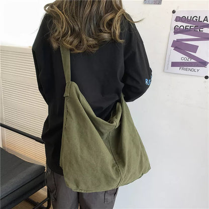 binfenxie Women's Shoulder Bag Large Canvas Crossbody Bags for Women Cotton Cloth Fashion Korean Female Students School Bag Handbags