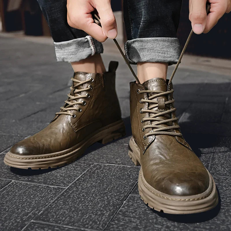 British Style Men's Interview Formal Boots High-end Business Short Boots Men's Winter Ankle Boots Trend High Top Shoes