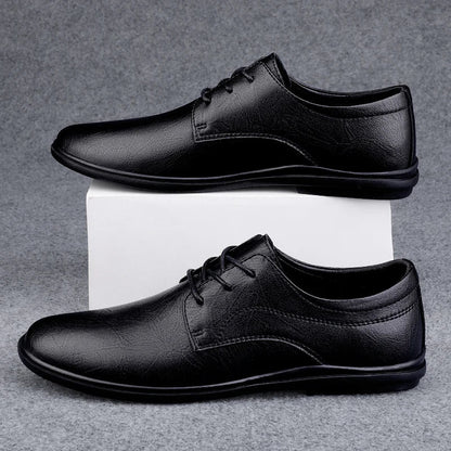 Genuine Men's Leather Shoes Hollow Out Breathable Comfortable Flat Shoes Business Shoes Office Commuting Men's Casual Shoes