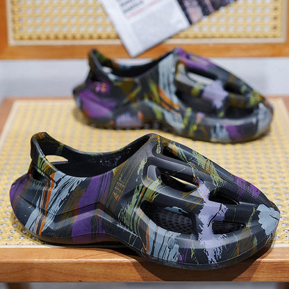 Summer Men Women Slippers Camouflage Platform Outdoor Clogs Shoe Beach Sandals Male Soft EVA Indoor Home Slides Lover Flip Flops