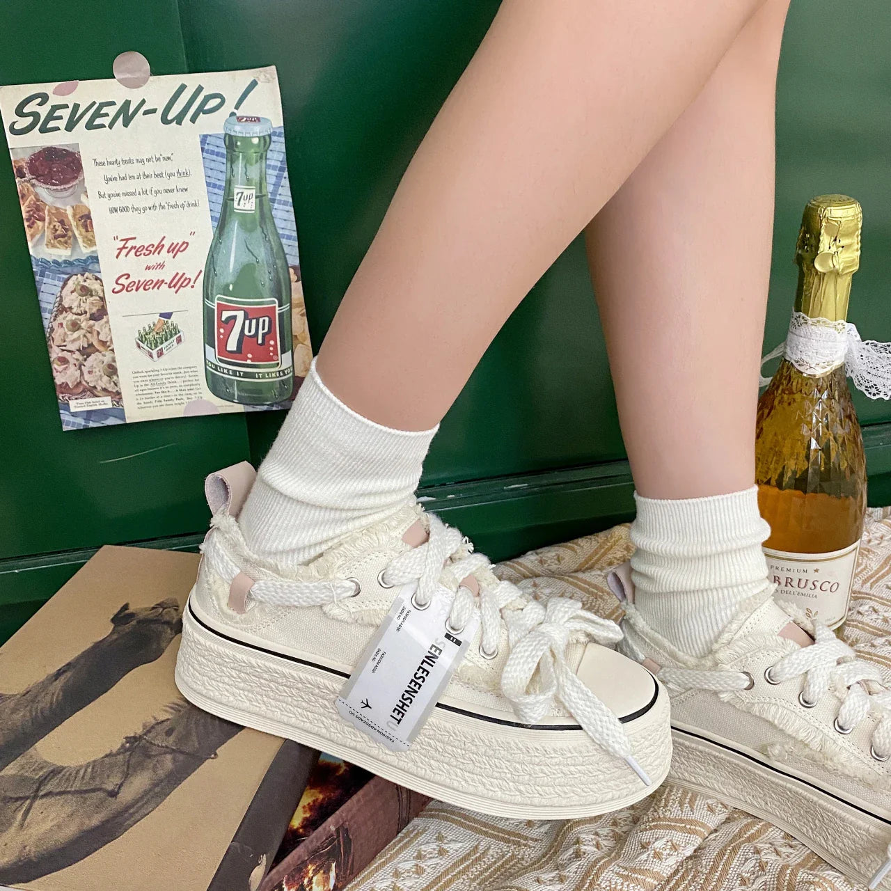 Small Fragrance Canvas  Women Thin Spring New Ins Tide Korean Version Beggar Shoes Small White Shoes Skateboard Shoes