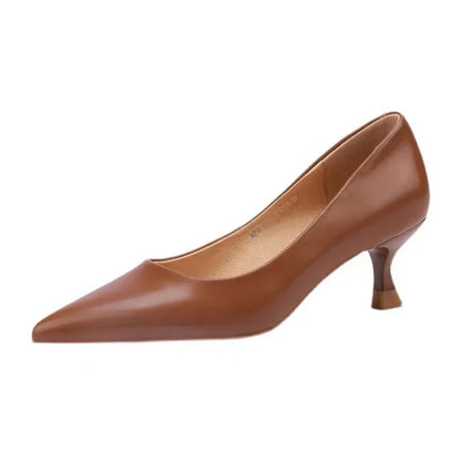 Luxury Pumps Shoes for Women Heeled Woman Medium Heel Stiletto Heels High Sandal Party Office Elegant Brown Small Heel Sexy