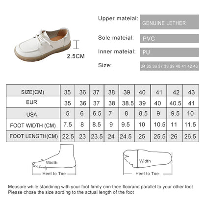 binfenxie  -   Genuine Leather Sneakers Women 2024 New Lace-up Women Loafers Casual Flat Cow Tendon Sole Nurse Shoes Women