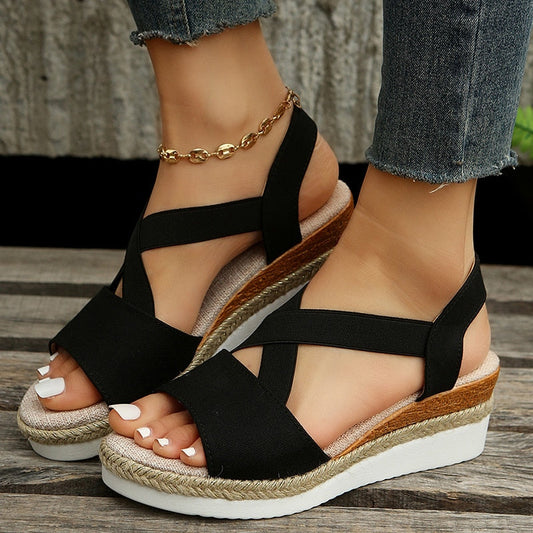 Fashion Summer Wedge Sandals for Women Lightweight Platform Gladiator Shoes Woman Plus Size Non Slip Casual