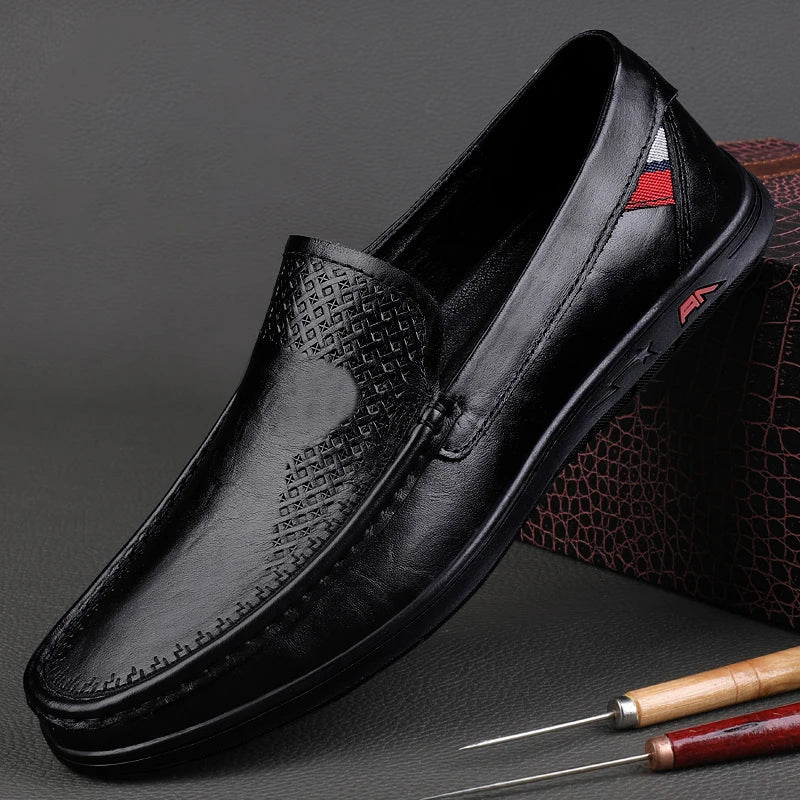 Men's Shoes Genuine Leather Men's Shoes Casual Loafers Slip on Men's Flat Shoes  Moccasins Men's Driving Shoes Luxury Shoes