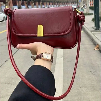 binfenxie All Match Ins Vintage Fashion Shoulder Bags Office Lady Korean Chic Simple Handbags Elegant Y2k Women Retro Casual  Underarm Bag