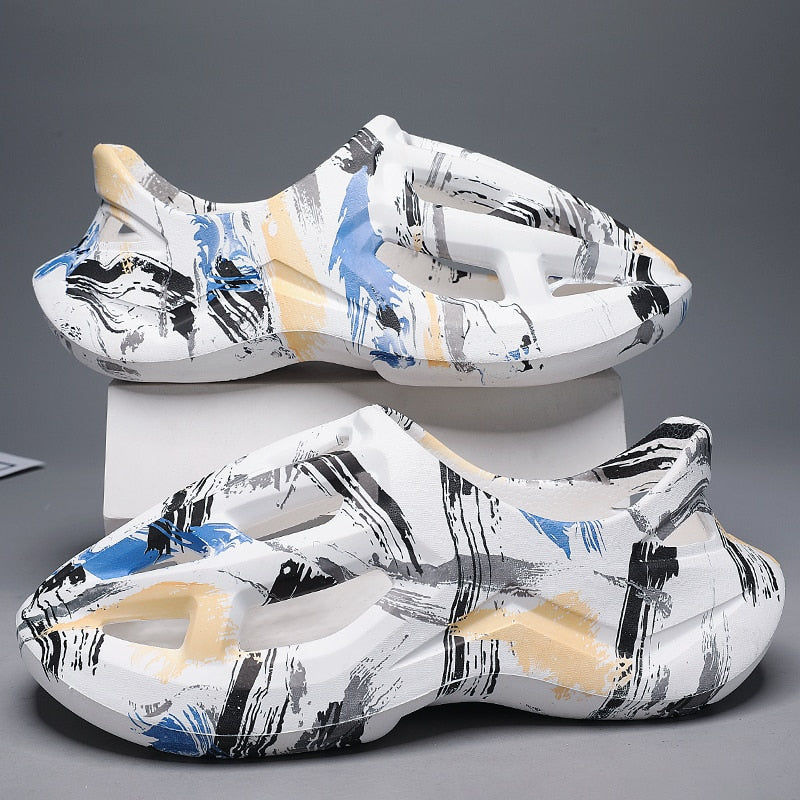 Summer Men Women Slippers Camouflage Platform Outdoor Clogs Shoe Beach Sandals Male Soft EVA Indoor Home Slides Lover Flip Flops