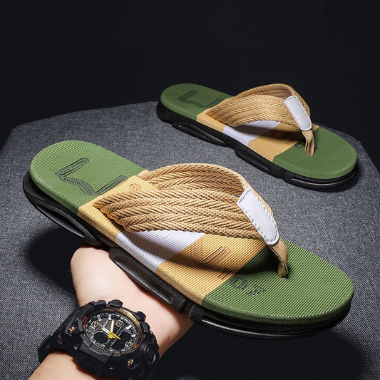 Summer Men's Flip Flops Hot Sale Slippers Soft Quick Dry Slides Male Street Beach Slippers Casual Flip Flops Indoor Footwear