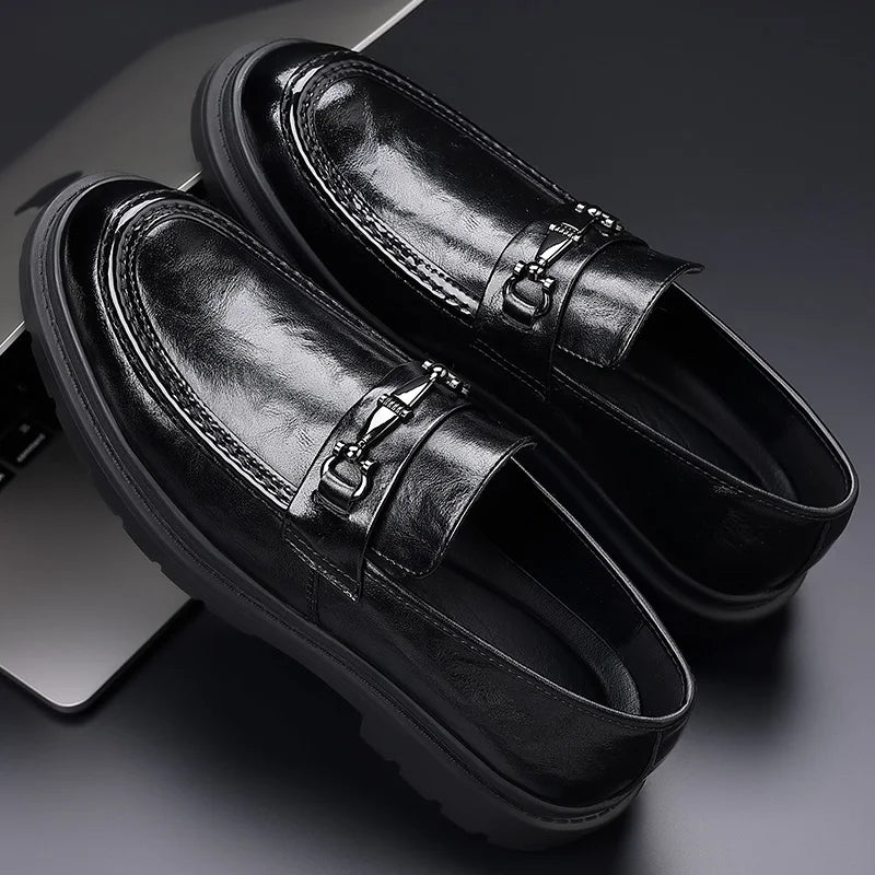 New Men's Luxury Brand Leather Shoes Fashion Designer Slip on Dress Loafers Comfortable Soft Casual Formal Shoes Dress Mocassins