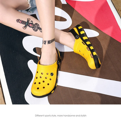 Garden Clogs Women Men Thick Platform Beach Slides Holiday Sandal Non-Slip Flip Flops Indoor Outside Wear Cut Cartoon Hole Shoes