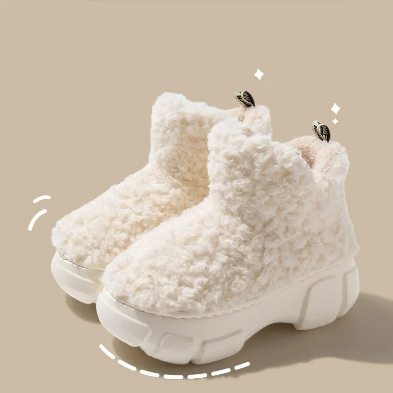 Women EVA High Top Thick Sole Plush Snow Boots Cotton Ankle Boots New Winter Home Warm Non Slip Slippers Woman Christmas Gift