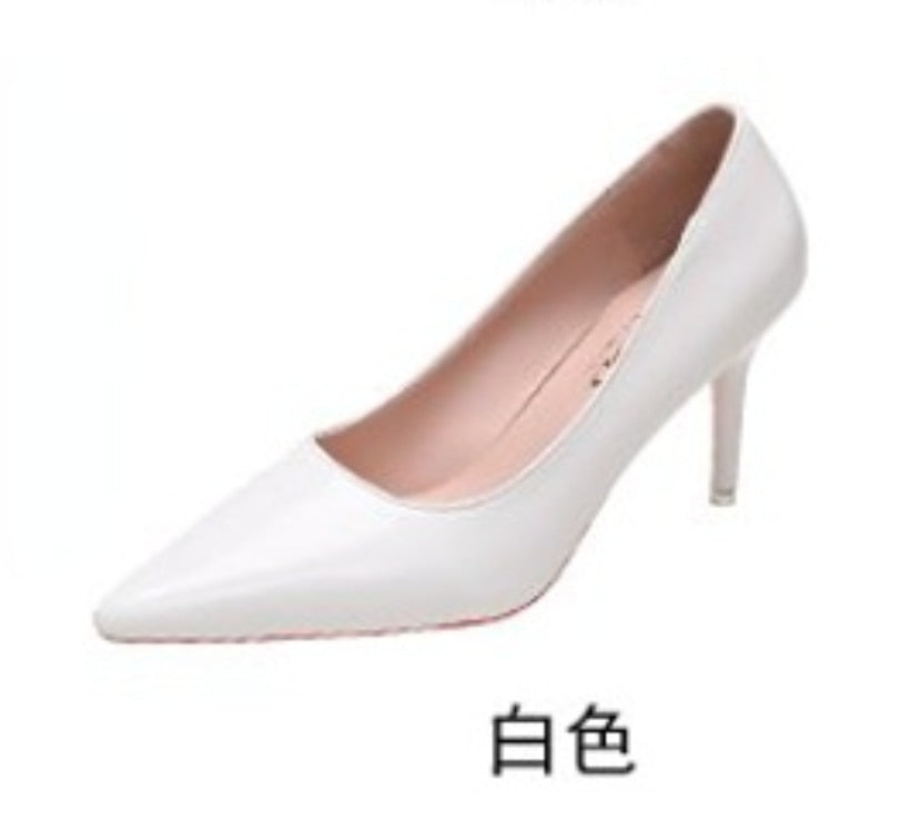 Nightclub High Heel Pointed Toe Stiletto Red Bottom Fashion Women's Shoes Shallow High Heels Red Bottom High Heels  Lolita Shoes