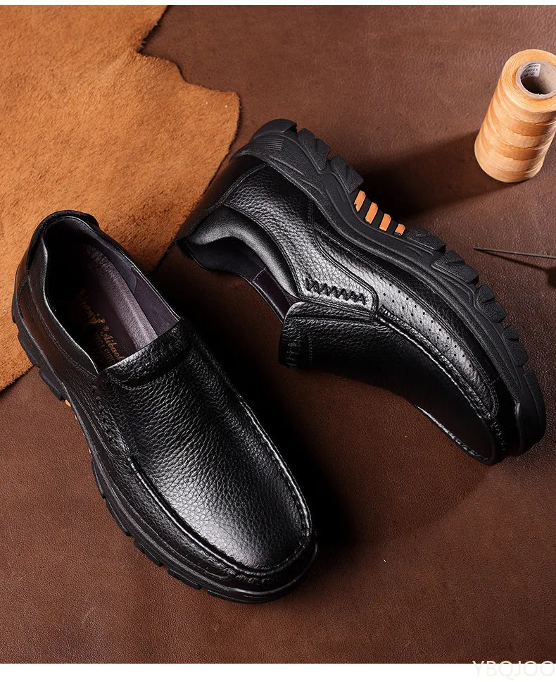 Genuine Leather Shoes Men Loafers Soft Cow Leather Men Casual Shoes New Male Footwear Black Brown Slip-on