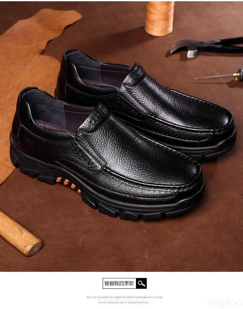 Genuine Leather Shoes Men Loafers Soft Cow Leather Men Casual Shoes New Male Footwear Black Brown Slip-on