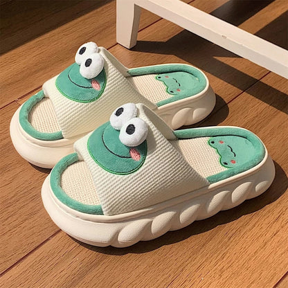 Women's Slippers Summer Four Seasons Indoor Home Sandals and Slippers Cute Cartoon Milk Cow House Slippers Funny Shoes