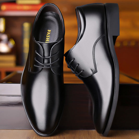 Fashion Men Shoes British Style Soft Bottom Casual Pu Leather Waterproof Comfortable Business  Formalmen Lace-Up Shoes