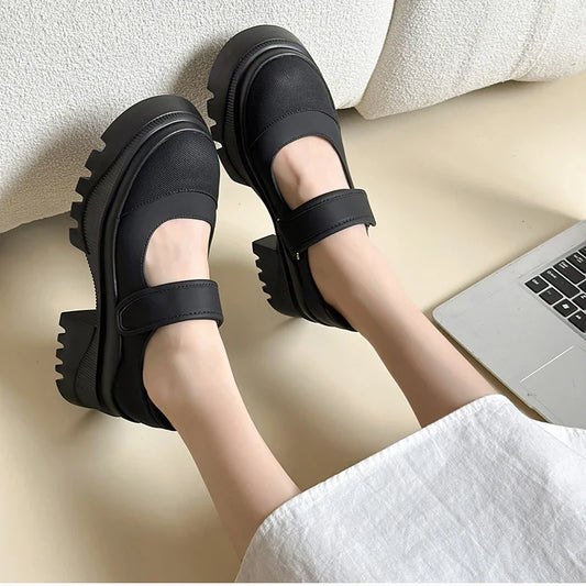 Futurecen Platform Women Pumps Fashion Girls Shallow Hollow Out Mary Jane Shoes Ladies Elegant Thick Sole Lolita Shoes